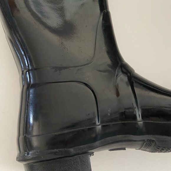 Hunter Original Tall Gloss Black Rain Boots Size 7 - Picture 9 of 11
